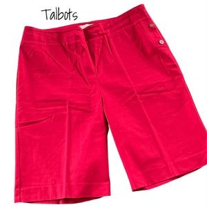 TALBOTS Bermuda Shorts Sz 12 Cotton/Spandex Side Zipper